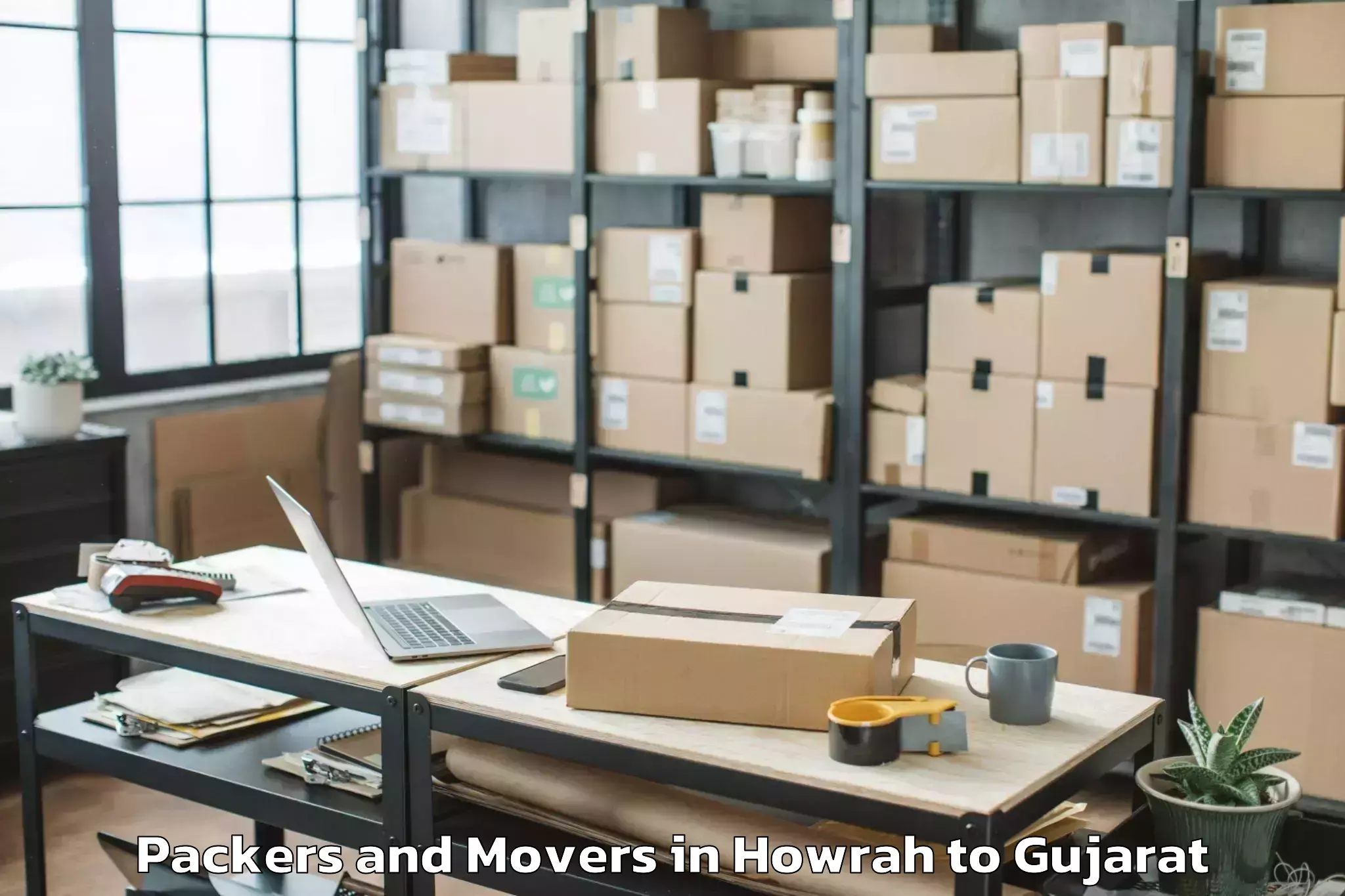 Trusted Howrah to Jamkandorna Packers And Movers